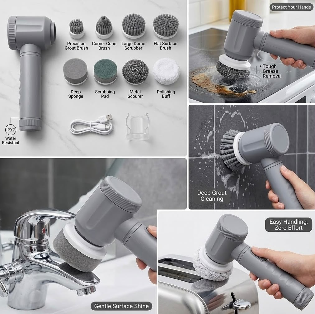Cepillos Electricos Nuvora™ CleanPro (6 en 1/8 en 1)